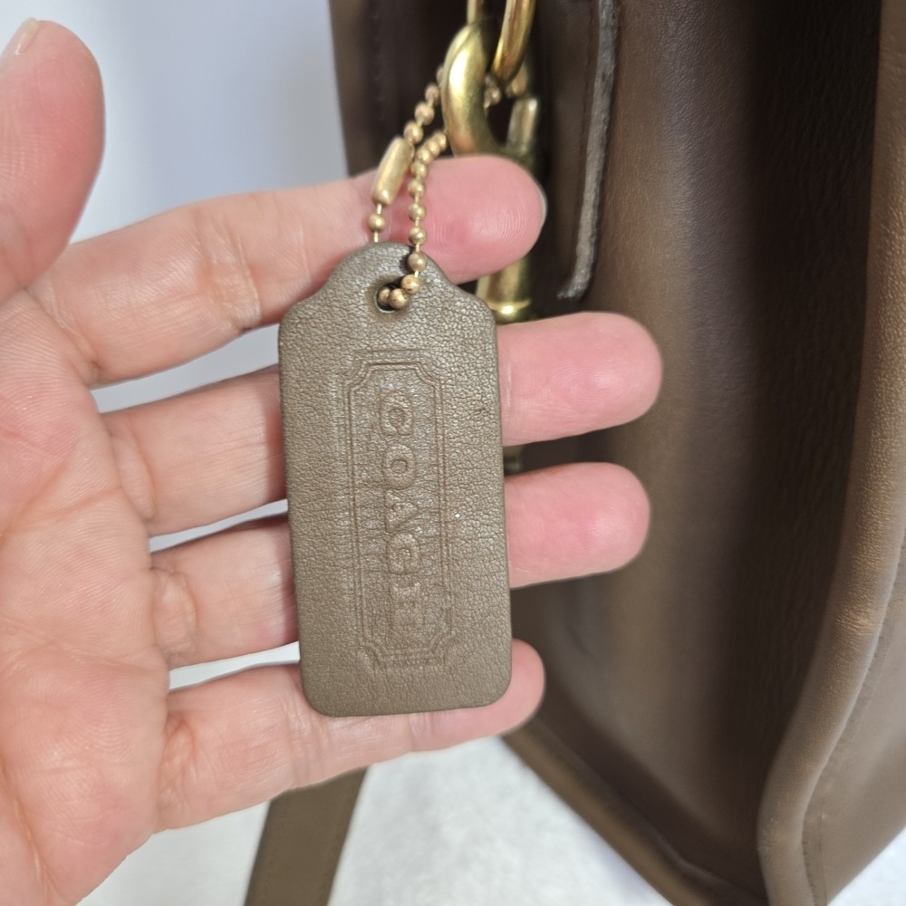 Vtg Coach Manor #9977 Taupe Convertible Top Handle Crossbody Bag Hangtag Rare - Picture 15 of 16